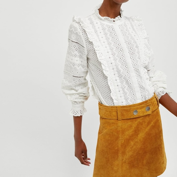 ZARA Faux suede mini skirt Medium - Picture 2 of 8